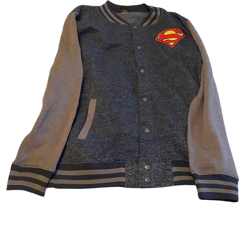 Navy Superman button up sweater - Picture 1 of 4